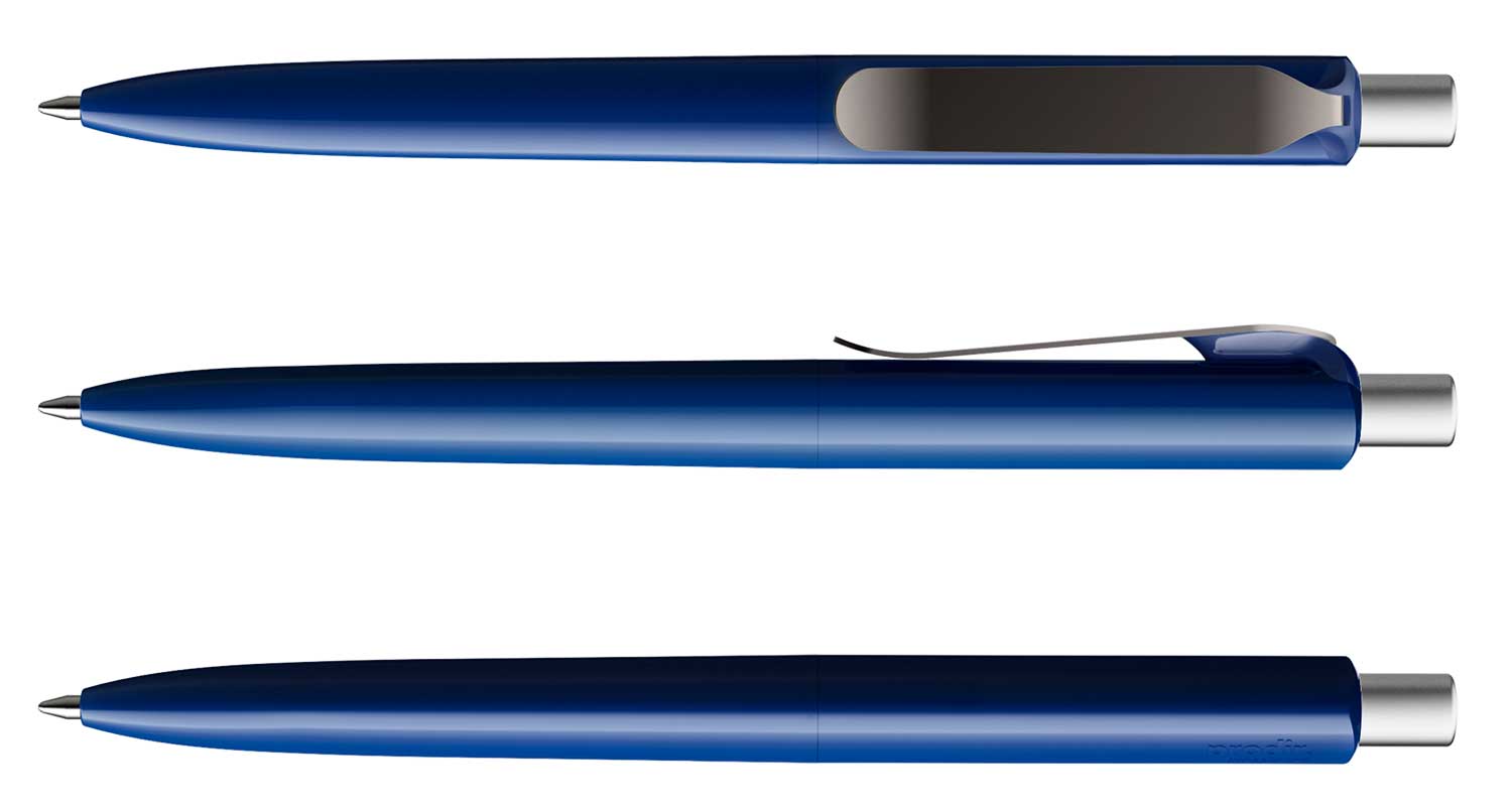 Prodir Kugelschreiber DS8 PSP P55 S75 Navy Blau Poliert Metall-Clip Graphit