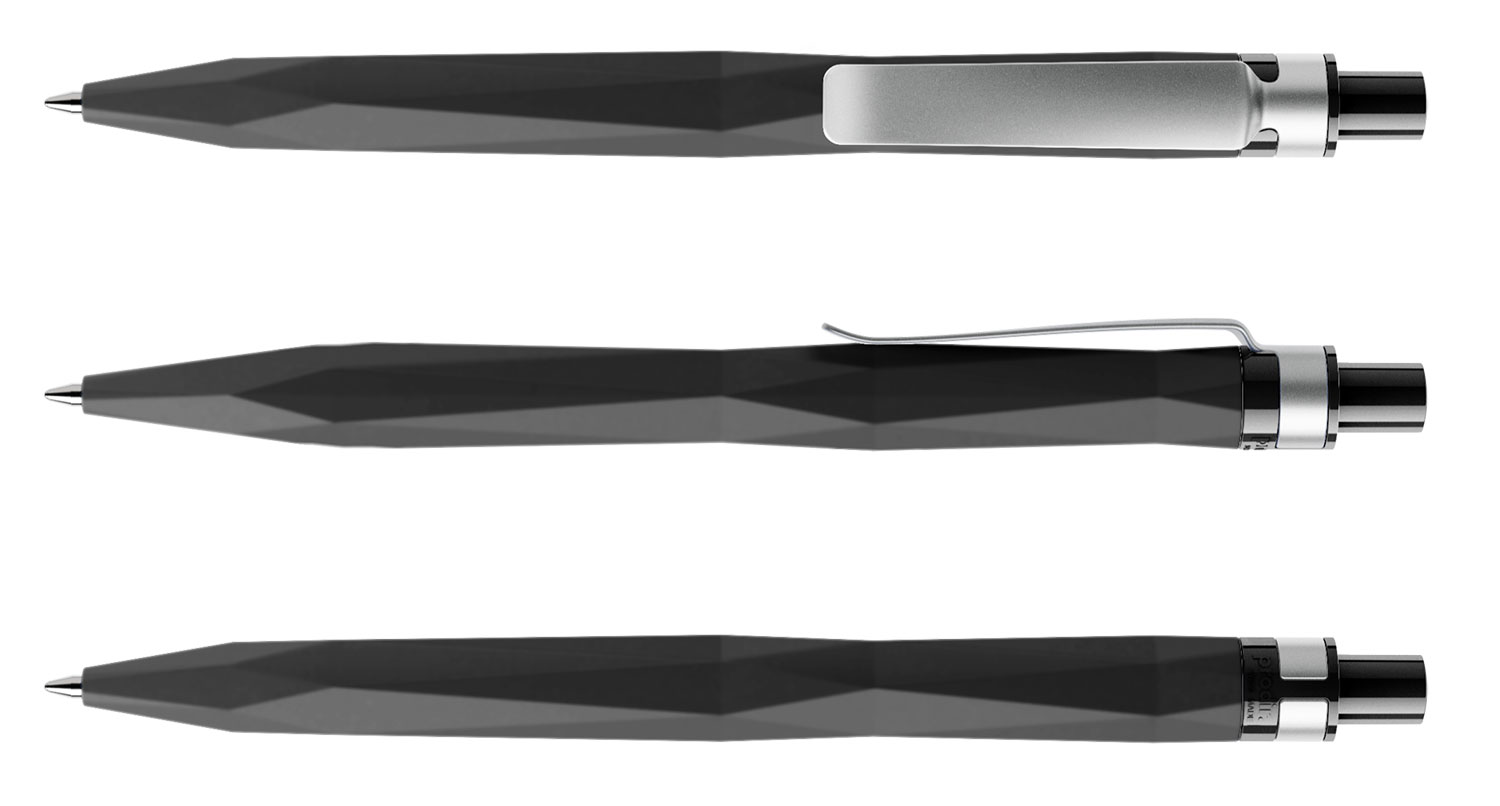 Prodir Kugelschreiber QS20 PRS R75 Schwarz Soft-Touch Metall-Clip