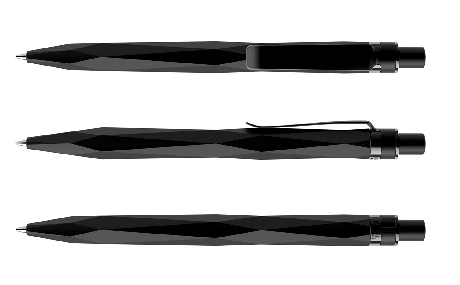 Prodir Kugelschreiber QS20 PQS Q80 S80 Schwarz Stone Metall-Clip Schwarz