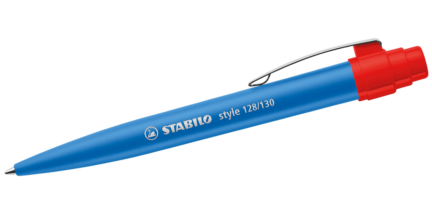 STABILO Kugelschreiber style mit Metallclip Blau-Rot