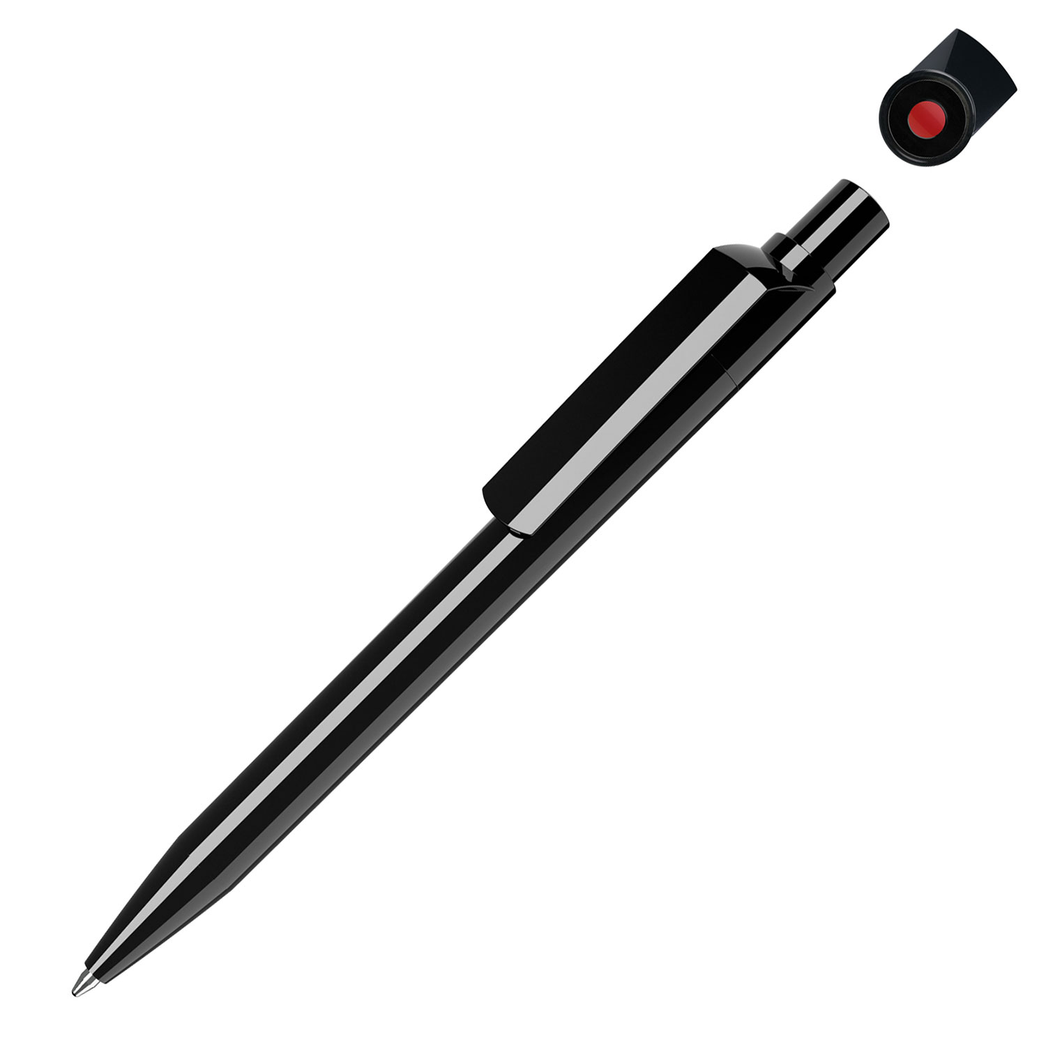 Quatron Kugelschreiber Dot Solid Black Rot