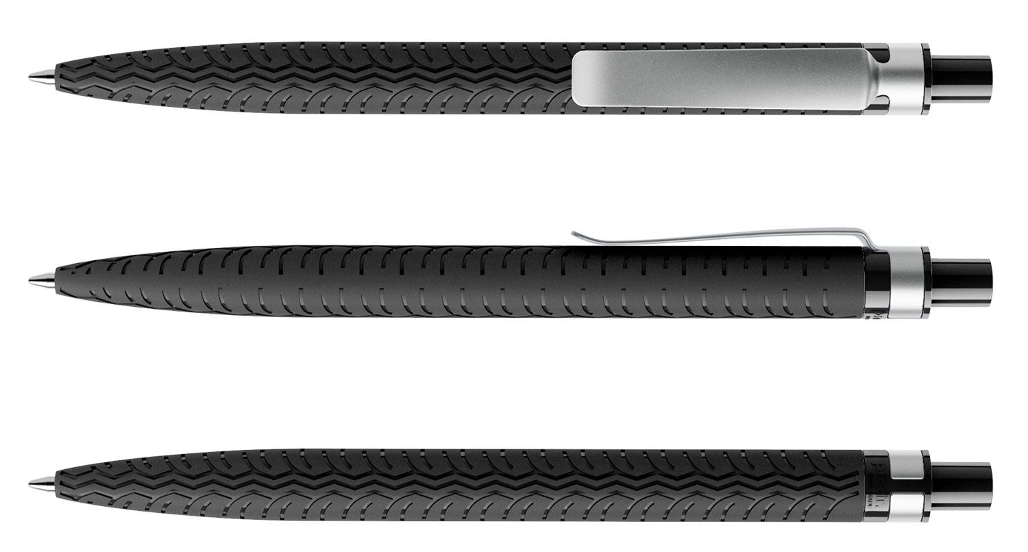 Prodir Kugelschreiber QS03 PMS M75 S 70 Schwarz Matt Metall-Clip Silber