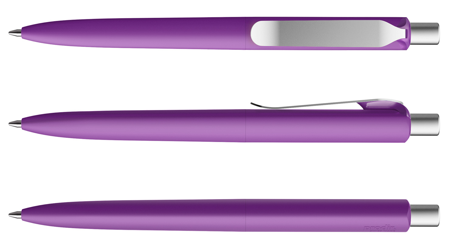 Prodir Kugelschreiber DS8 PSR R27 S70 Violet Soft-Touch Metall-Clip Silber