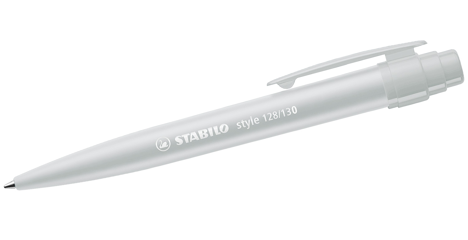 STABILO Kugelschreiber style mit Kunststoffclip Grau