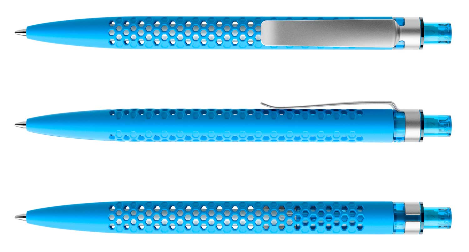 Prodir Kugelschreiber QS40 PRS R58 Hellblau Soft-Touch Metall-Clip