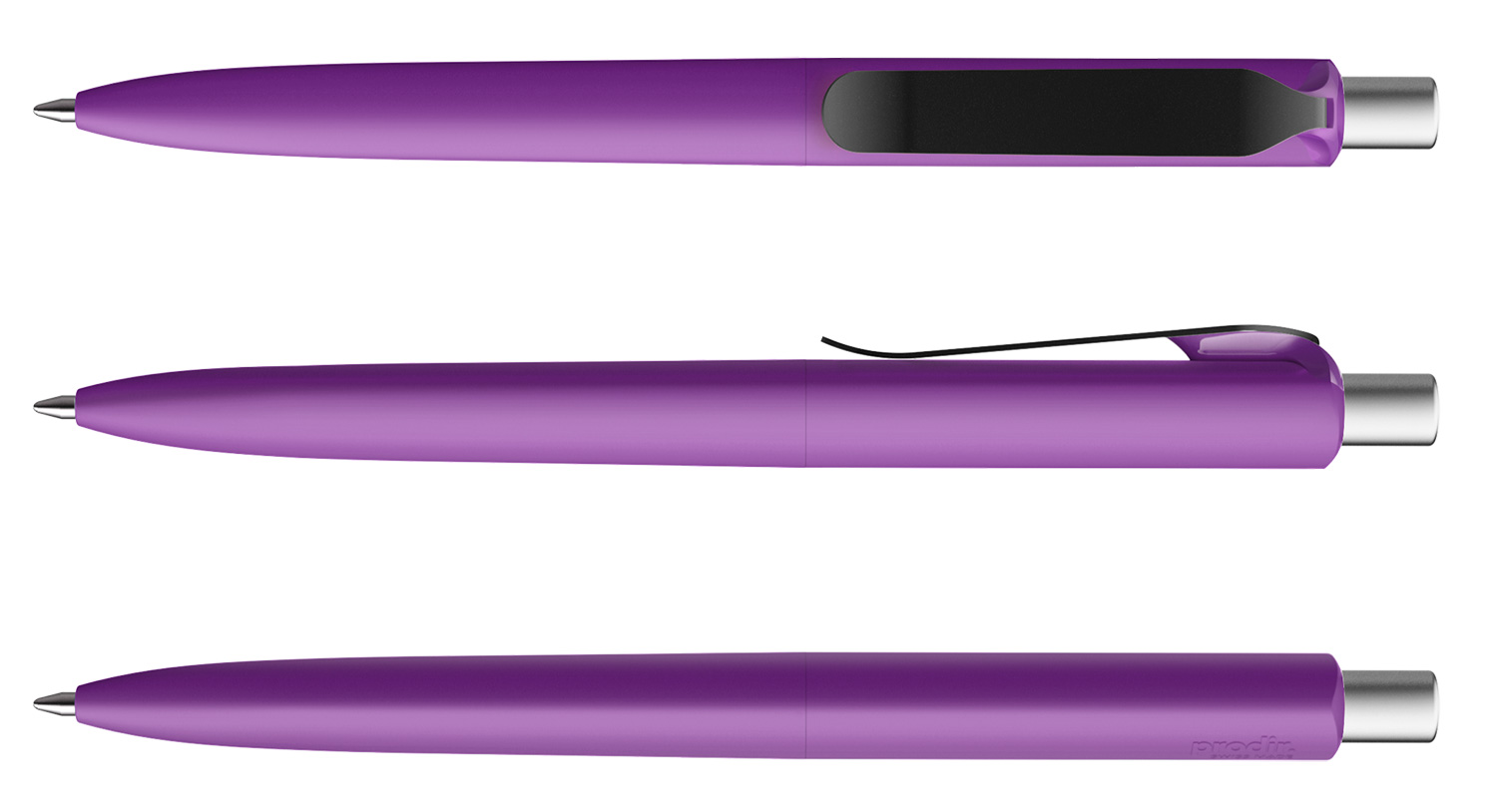 Prodir Kugelschreiber DS8 PSR R27 S80 Violet Soft-Touch Metall-Clip Schwarz