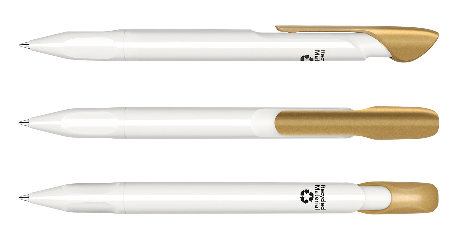Senator Kugelschreiber Evoxx Recycled LC Weiß-Gold Poliert