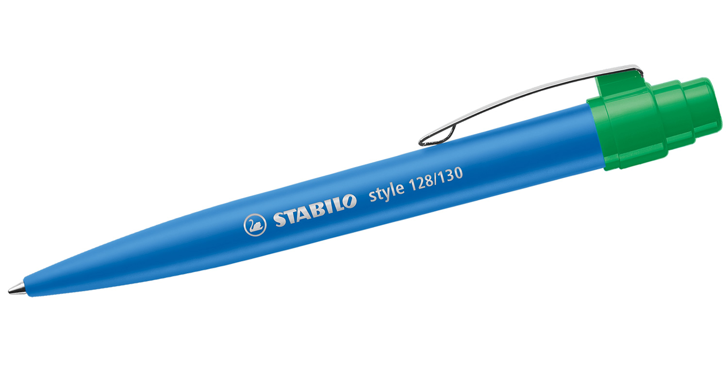 STABILO Kugelschreiber style mit Metallclip Blau-Grün