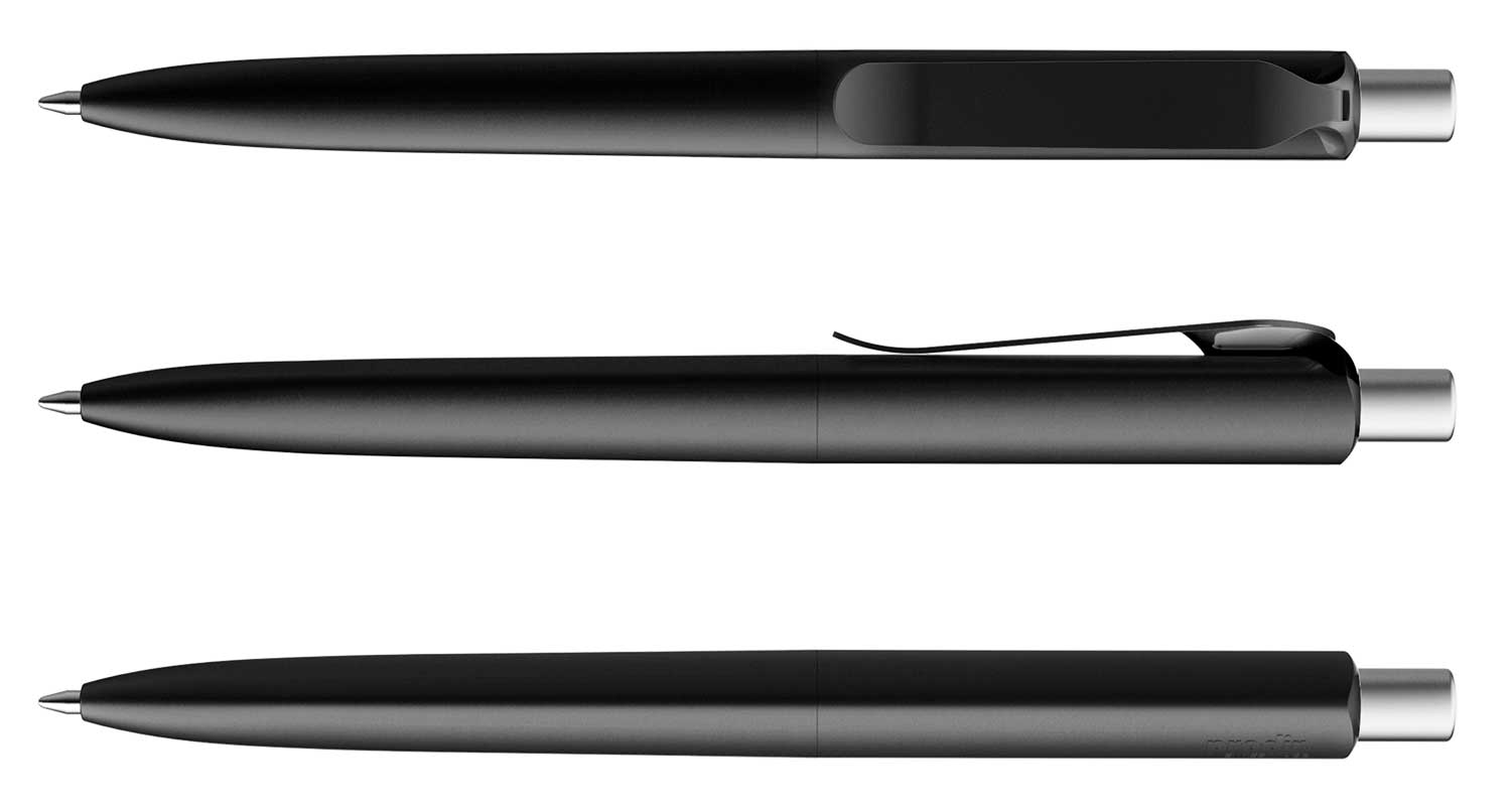 Prodir Kugelschreiber DS8 PSM M75 S80 Schwarz Matt Metall-Clip Schwarz