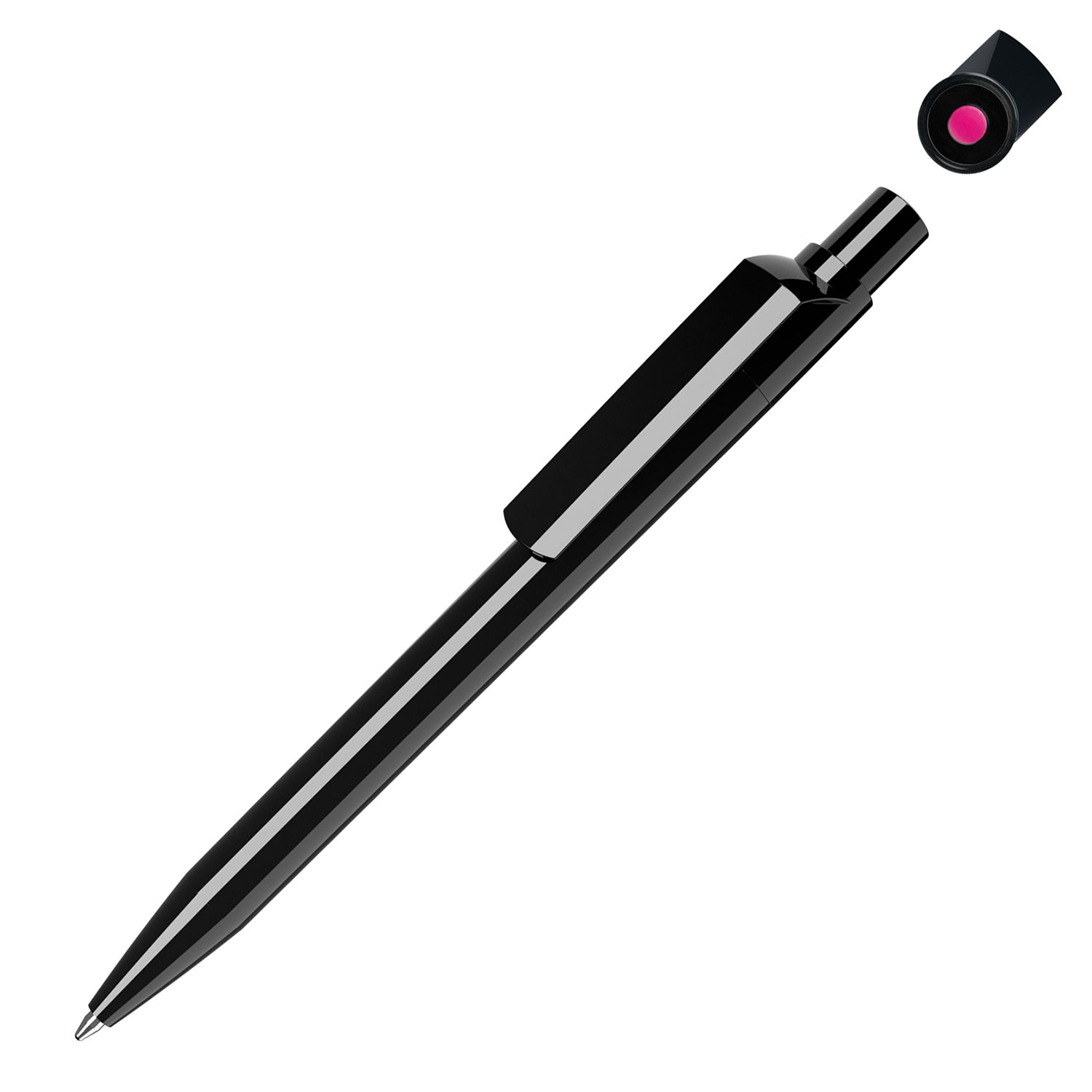 Quatron Kugelschreiber Dot Solid Black Pink