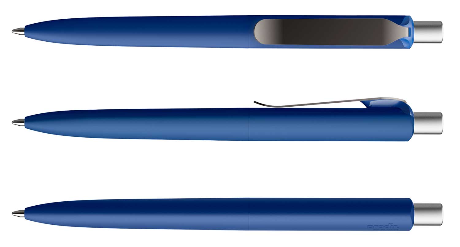 Prodir Kugelschreiber DS8 PSR R50 S75 Classic Blau Soft-Touch Metall-Clip Graphit