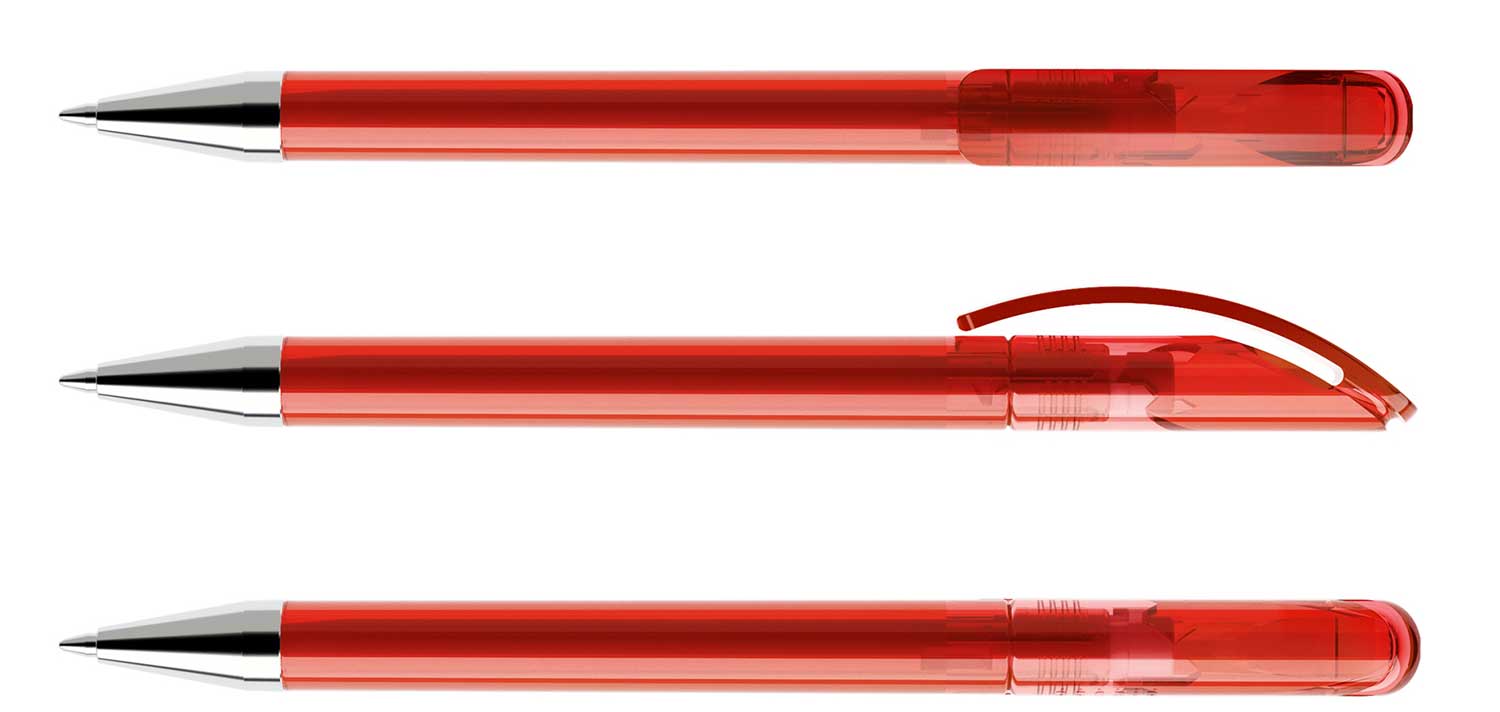 Prodir Kugelschreiber DS3 TTC T20 Rot Transparent