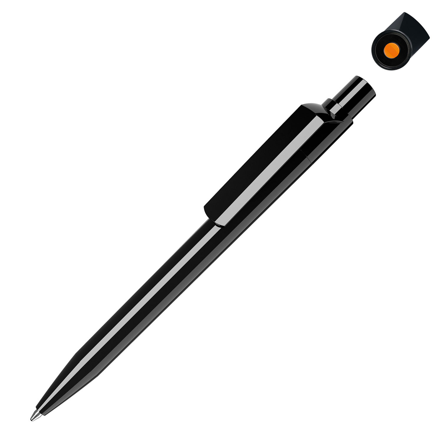 Quatron Kugelschreiber Dot Solid Black Orange