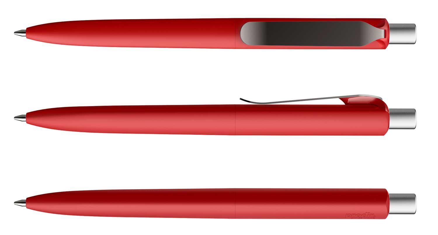 Prodir Kugelschreiber DS8 PSR R21 S75 Dunkelrot Soft-Touch Metall-Clip Graphit