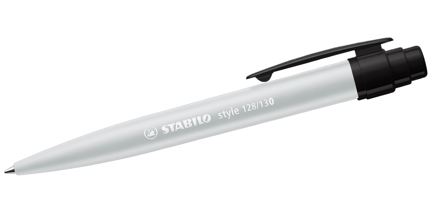 STABILO Kugelschreiber style mit Kunststoffclip Grau-Schwarz