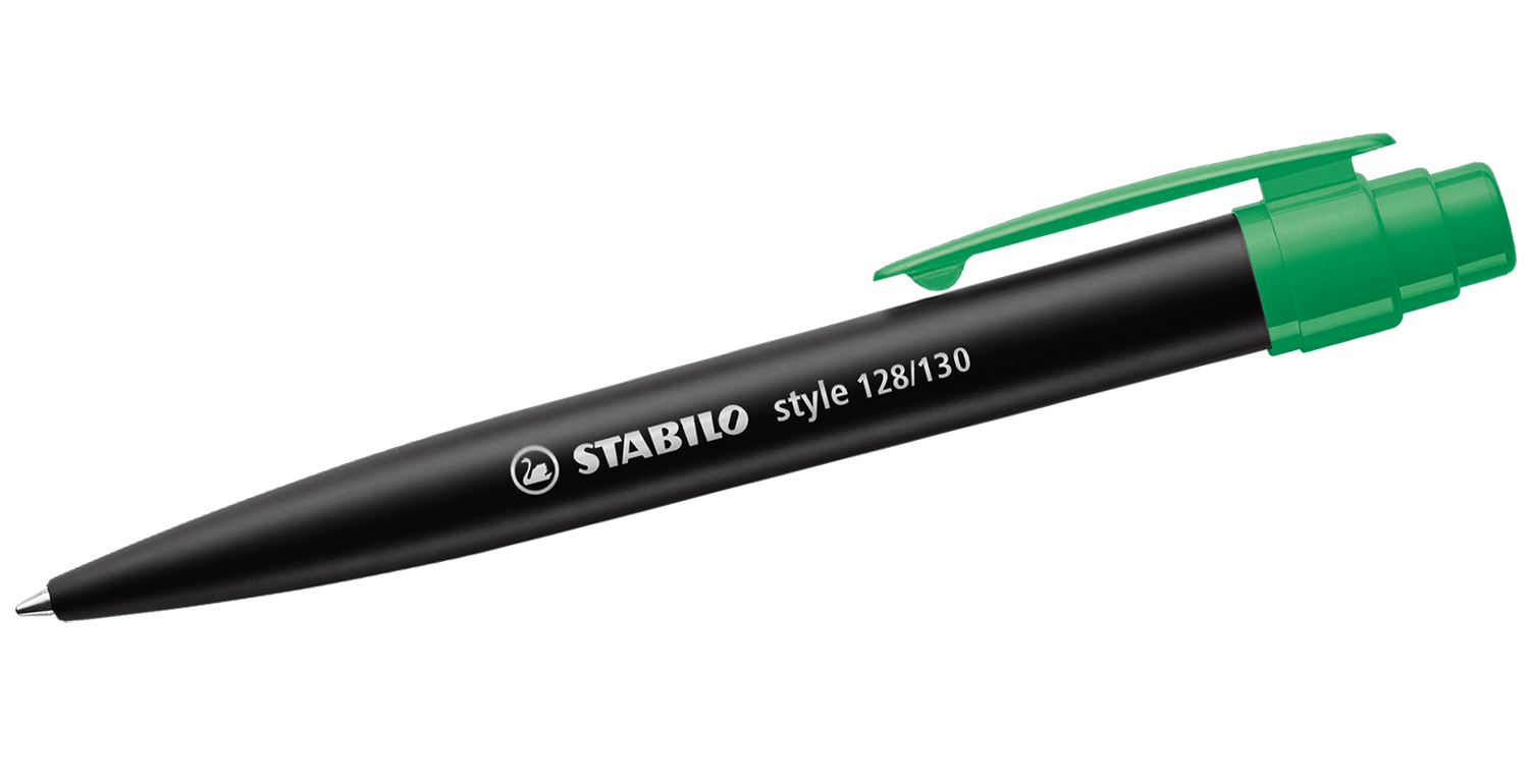 STABILO Kugelschreiber style mit Kunststoffclip Schwarz-Grün