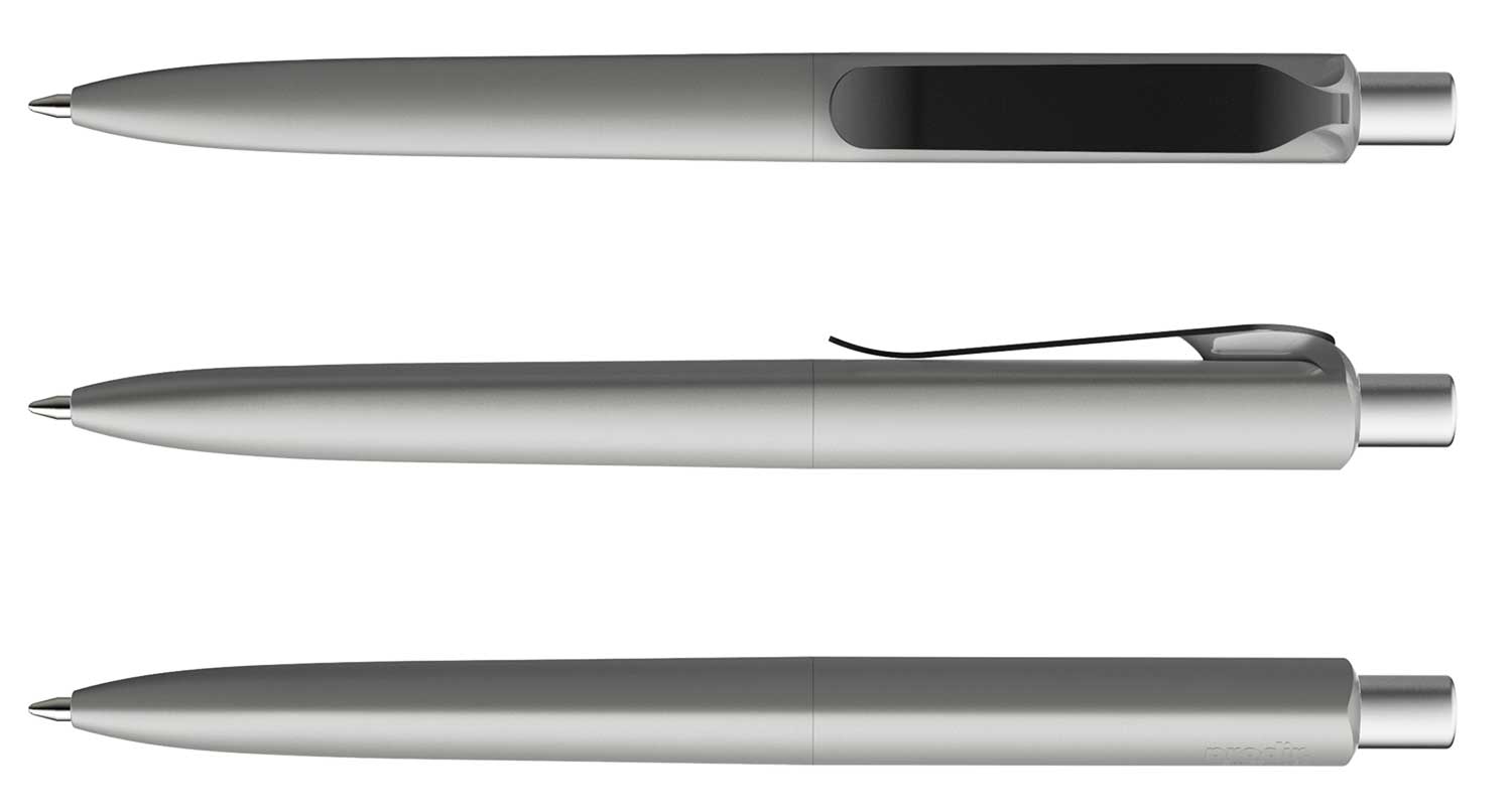 Prodir Kugelschreiber DS8 PSM M70 S80 Grau Matt Metall-Clip Schwarz