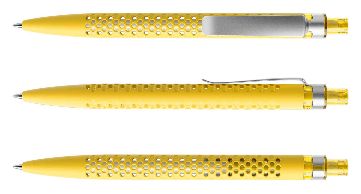 Prodir Kugelschreiber QS40 PRS R07 Gelb Soft-Touch Metall-Clip